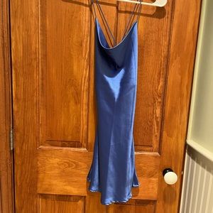 Zara Blue Satin Mini Dress